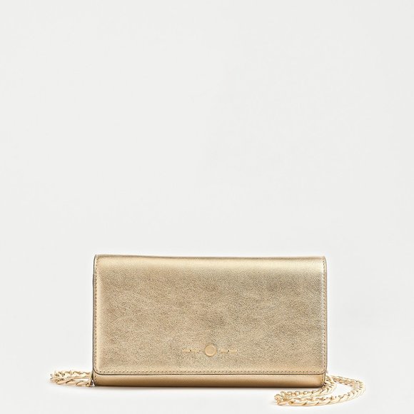 NWT-One Size-J.Crew Convertible wallet bag in metallic leather